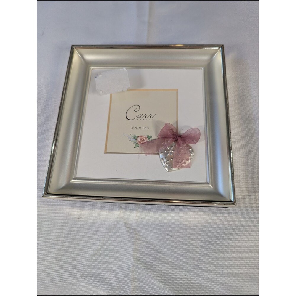 Carr Home Silver Picture Frame with Pink Bow Accent